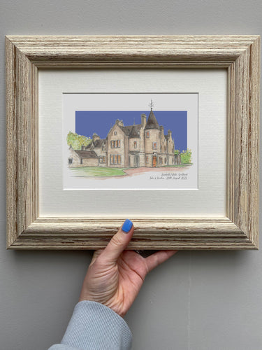 Newhall Estate Scotland Giclee Art Print - Personalised Newhall Estate Wedding Gift - Anniversary gift - Newhall Estate Watercolour Wall Art