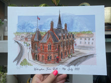Personalised Wokingham Town Hall Giclee Art Print - Hand Drawn Print - Made to Order - Wokingham Town Hall - Wedding Venue Illustration