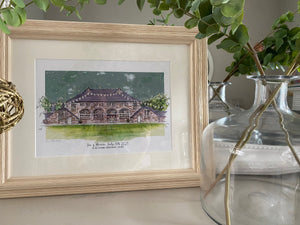 Personalised 'Coo Cathedral' Aberdeenshire Art Giclee Print - Wedding Venue - Wedding Illustration - Coo Cathedral Scotland Wedding Print