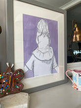 You And Me 'Shoulder Ride' Print - Fathers Day Giclee Print - Mothers Day Wall Art - Shoulder Ride Illustration - Parent and Child Art Print