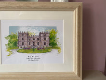 Personalised Clearwell Castle Art Giclee Print - Clearwell Castle Wedding Venue - Wedding Illustration - Clearwell Castle Gloucester Wedding