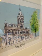 Personalised Chester Town Hall Giclee Art Print - Chester Town Hall Illustration - Chester Town Hall Wedding Gift - Chester Wedding Venue
