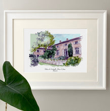 Chateau de Lartigolle Giclee Art Print - Watercolour Hand Painted Chateau de Lartigolle Print - Pessan France - Wedding Venue Illustration