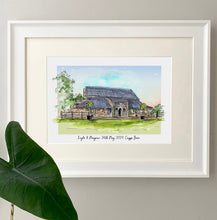 Cripps Barn Cirencester Personalised Giclee Art Print - Watercolor Venue Illustration - Hand drawn Cripps Barn Wedding - Anniversary Artwork
