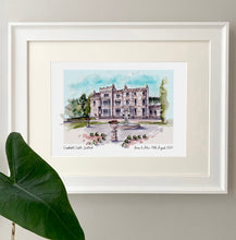 Crossbasket Castle Scotland Personalised Giclee Art Print - Crossbasket Castle Wedding Gift - Glasgow Wedding Art - Watercolour Illustration