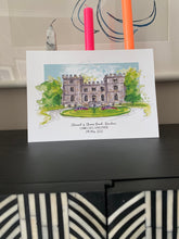 Personalised Clearwell Castle Art Giclee Print - Clearwell Castle Wedding Venue - Wedding Illustration - Clearwell Castle Gloucester Wedding