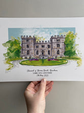 Personalised Clearwell Castle Art Giclee Print - Clearwell Castle Wedding Venue - Wedding Illustration - Clearwell Castle Gloucester Wedding