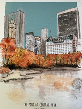 The Pond at Central Park New York City - Central Park Personalised Print - The Plaza NYC Art Print - Central Park NYC Wall Art - NYC Print