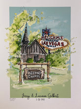 Little Church of the West Las Vegas Art Print - Little Church of The West Wedding Gift - Personalised Vegas Wedding Art Print - Giclee Print