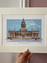 Personalised Leeds Town Hall Giclee Art Print - Leeds Town Hall Ceremony - Leeds Wedding - Leeds Civil Ceremony - Watercolour Illustration