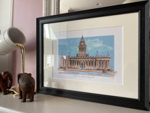Personalised Leeds Town Hall Giclee Art Print - Leeds Town Hall Ceremony - Leeds Wedding - Leeds Civil Ceremony - Watercolour Illustration