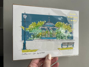 Personalised Clapham Common Bandstand Giclee Art Print - Clapham Common London - Made to Order - Clapham Common Artwork - Bandstand Print