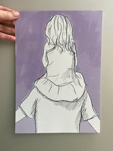 You And Me 'Shoulder Ride' Print - Fathers Day Giclee Print - Mothers Day Wall Art - Shoulder Ride Illustration - Parent and Child Art Print