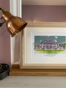 Personalised 'Coo Cathedral' Aberdeenshire Art Giclee Print - Wedding Venue - Wedding Illustration - Coo Cathedral Scotland Wedding Print