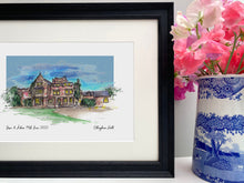 Ellingham Hall Personalised Giclee Art Print - Watercolour - Made to Order - Ellingham Hall Northumberland - Wedding Venue Illustration Art