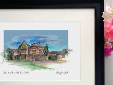 Ellingham Hall Personalised Giclee Art Print - Watercolour - Made to Order - Ellingham Hall Northumberland - Wedding Venue Illustration Art