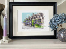 The Bay Tree Hotel in Burford - Watercolour Giclee Art Print - Hand Drawn Illustration - The Bay Tree Wedding Art Print - Cotswolds England