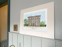Hedsor House Wedding Illustration - Anniversary Art - Hedsor House Watercolour Giclee Art - Buckinghamshire Watercolour - Hand Painted Print