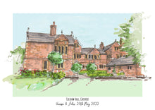 Colshaw Hall Cheshire Giclee Art Print - Colshaw Hall Venue Illustration - Colshaw Hall Wedding Gift - Cheshire Watercolour Wedding Venue
