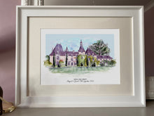 Chateau Le Mas de Montet Art Print - Watercolour Hand Painted Château Le Mas de Montet Print - Dordogne Bordeaux Wedding Venue Illustration