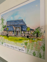Cripps Barn Cirencester Personalised Giclee Art Print - Watercolor Venue Illustration - Hand drawn Cripps Barn Wedding - Anniversary Artwork