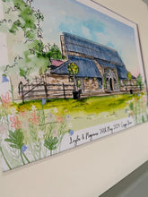 Cripps Barn Cirencester Personalised Giclee Art Print - Watercolor Venue Illustration - Hand drawn Cripps Barn Wedding - Anniversary Artwork