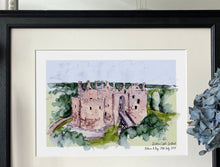 Dirleton Castle Personalised Giclee Art Print - Dirleton Castle Wedding Gift - Scotland Wedding -Watercolour Castle Anniversary Illustration