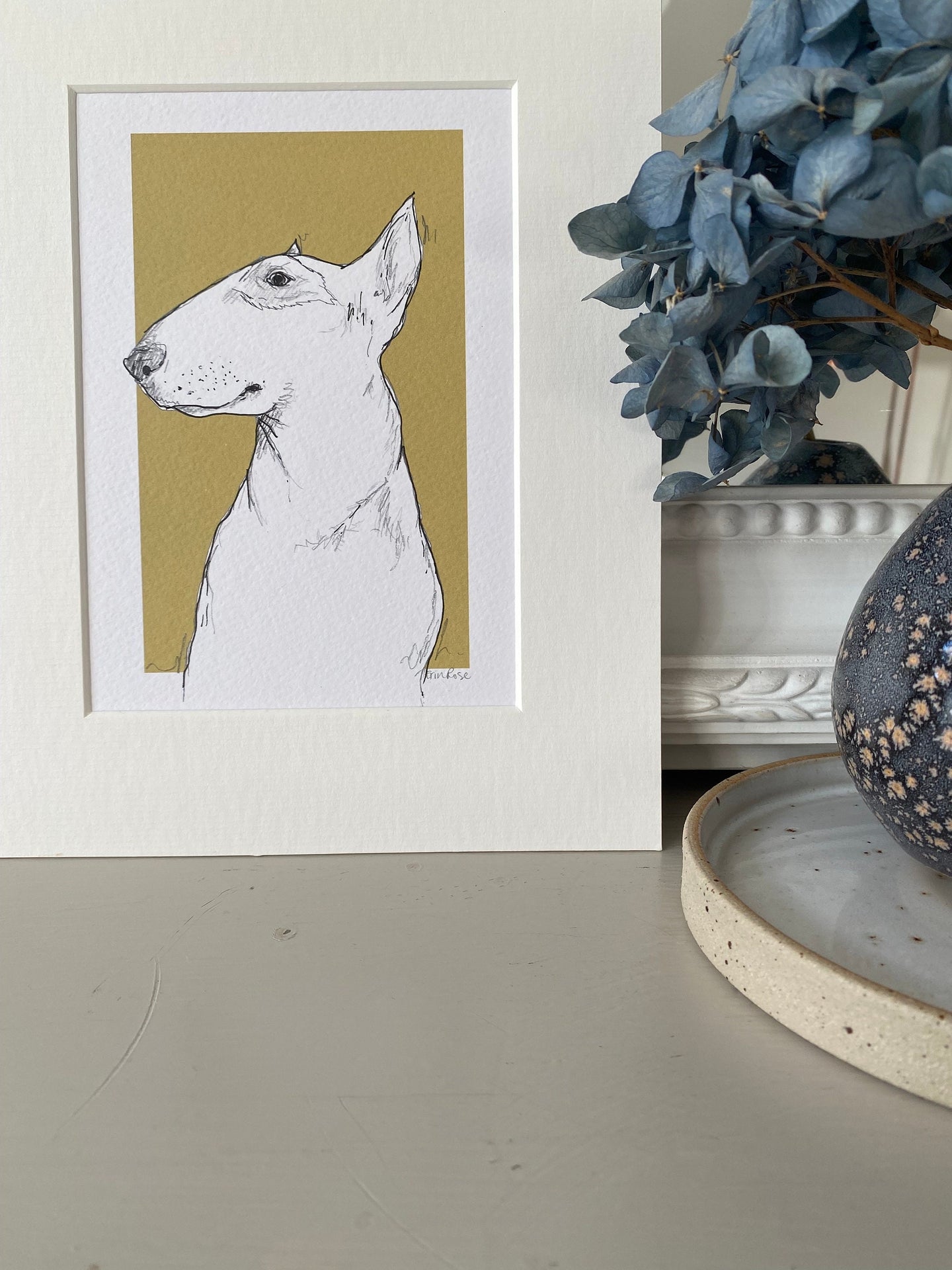 Personalised Bull Terrier Giclee Print - Bull Terrier Sketch - Watercolour Painting - Bull Terrier Illustration -Bull Terrier Dog Lover Gift