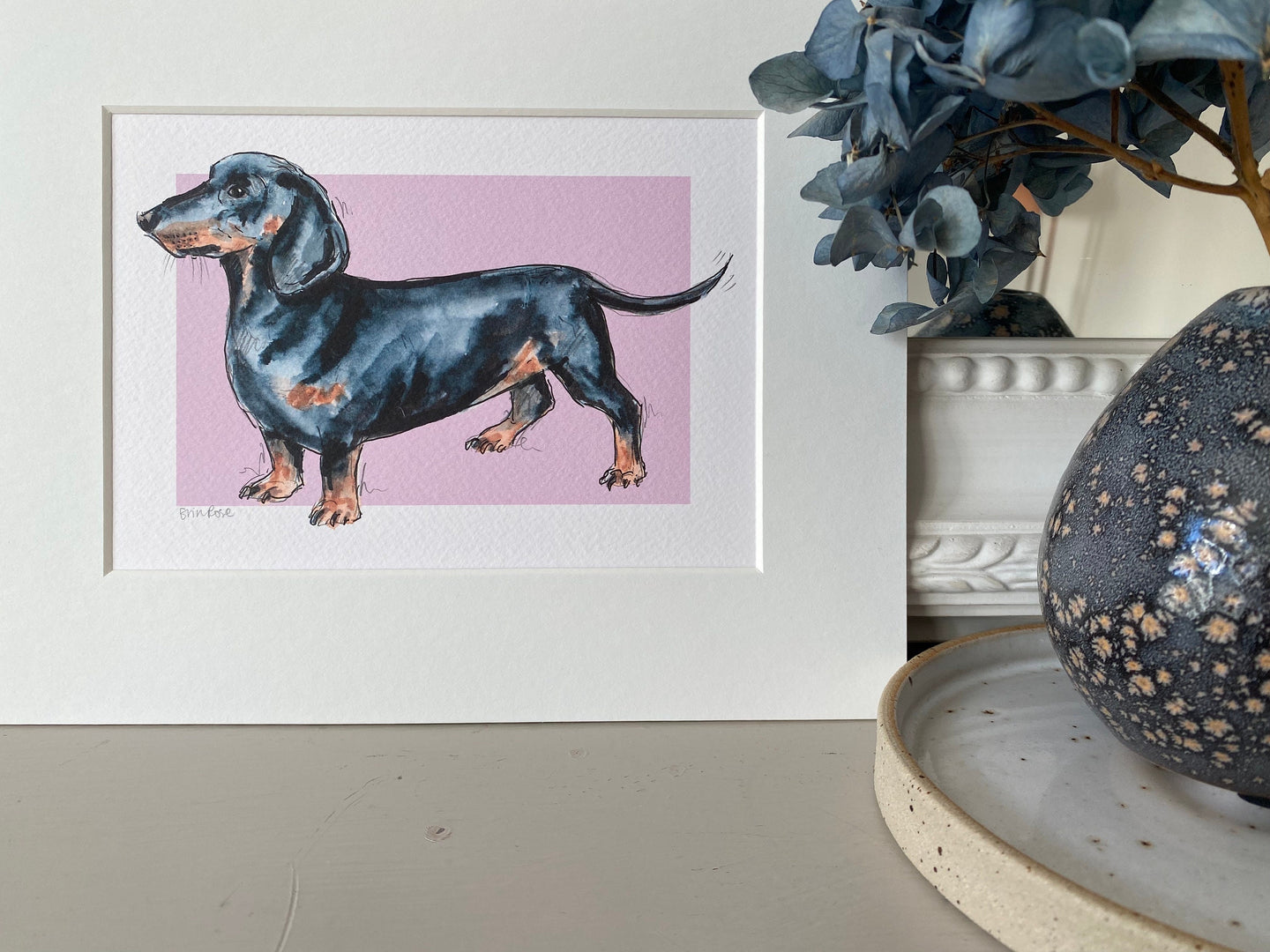 Personalised Daschund Dog Giclee Print - Doxie Artwork - Sausage Dog Watercolour Painting - Daschund Illustration - Sausage Dog Lover Gift