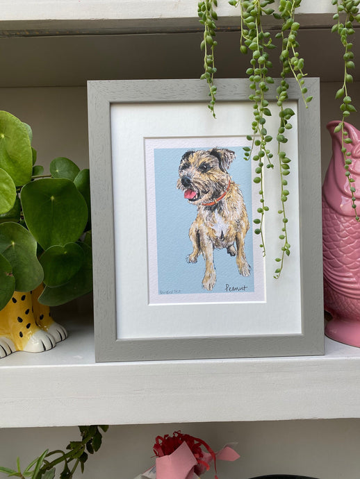 Personalised Border Terrier Giclee Print - Border Terrier Sketch - Watercolour Painting - Border Terrier Illustration - Dog Lover Art Gift
