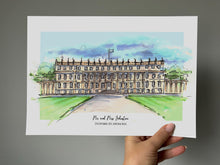 Hopetoun House Scotland Giclee Art Print - Personalised Hopetoun House Wedding Gift - Anniversary gift - Hopetoun House Watercolour Wall Art
