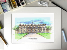 Hopetoun House Scotland Giclee Art Print - Personalised Hopetoun House Wedding Gift - Anniversary gift - Hopetoun House Watercolour Wall Art