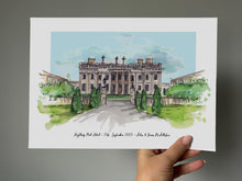 Heythrop Park Wedding Print - Watercolour Giclee Art Print - Hand Drawn Illustration - Heythrop Park Artwork - Wedding Personalised Painting