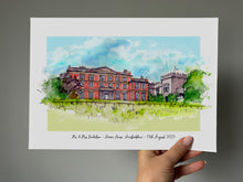 Homme House Personalised Giclee Art Print - Watercolour Homme House Wedding Illustration - Homme House Ledbury, Herefordshire Wall Art