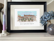 Personalised Hornington Manor Giclee Art Print - Hornington Manor Illustration - Hand Drawn Barn Artwork - Wedding Print - Yorkshire Wedding