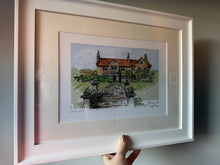 Crayke Manor York Giclee Art Print - York Illustration - Hand Drawn Wedding Venue Artwork - Personalised Watercolour Crayke Manor Painting