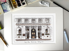 The Ned Hotel London Personalised Giclee Art Print - The Ned Watercolour Illustration - Personalised Wedding Gift - The Ned Hotel London