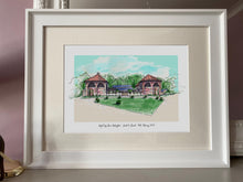 Personalised Hazel Gap Barn Giclee Art Print - Hazel Gap Barn Nottingham Wedding Gift - Wedding Wall Art - Watercolour Venue Illustration