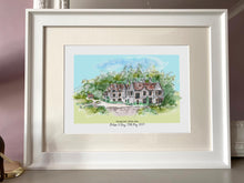 Personalised Huntsham Court Giclee Art Print - Huntsham Court Tiverton Devon - Watercolour Art Print - Devon Wedding Venue Illustration Art