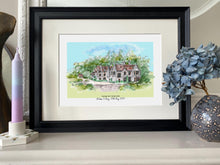 Personalised Huntsham Court Giclee Art Print - Huntsham Court Tiverton Devon - Watercolour Art Print - Devon Wedding Venue Illustration Art