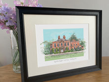 Personalised Iscoyd Park Giclee Art Print - Hand Drawn Illustration - Iscoyd Park Shropshire - Wedding Venue Art Print - Personalised Print