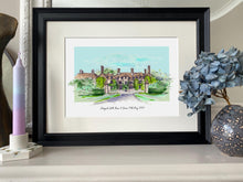 Personalised Llangoed Hall, Wales Art Giclee Print - Llangoed Hall Wedding Venue - Wedding Watercolour - Llangoed Hall Print - Wedding Gift