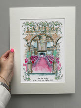 Personalised Mill Hall Newbury Giclee Art Print - Hand Drawn Illustration - Mill Hall Newbury Wedding - Mill Hall Berkshire Anniversary