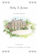 Existing Watercolour illustration licensed for use on wedding stationery