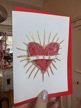 Personalised Valentines Day Card - Watercolour Card - Gold Embossed Card Design - Love Heart Design