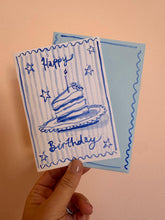 Personalised Watercolour Birthday Cake Slice Card