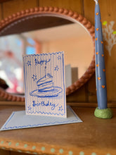 Personalised Watercolour Birthday Cake Slice Card