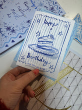 Personalised Watercolour Birthday Cake Slice Card