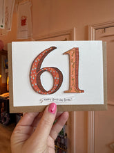 Custom Illustrated Number Card with Personalised Banner