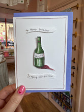 Personalised Handmade Red Wine Bottle Card